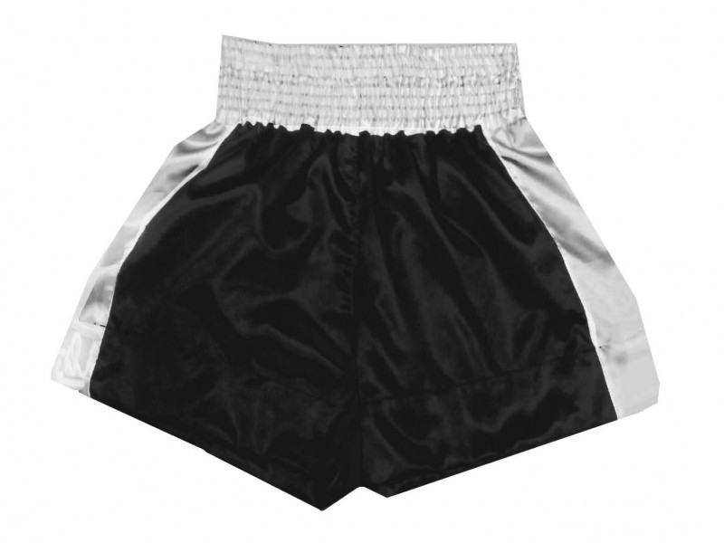 Old School Boxing Shorts, Boxing Trunks : KNBSH-301-Classic-Black